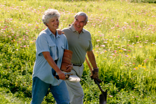 87515379 Smiling couple outdoors in field