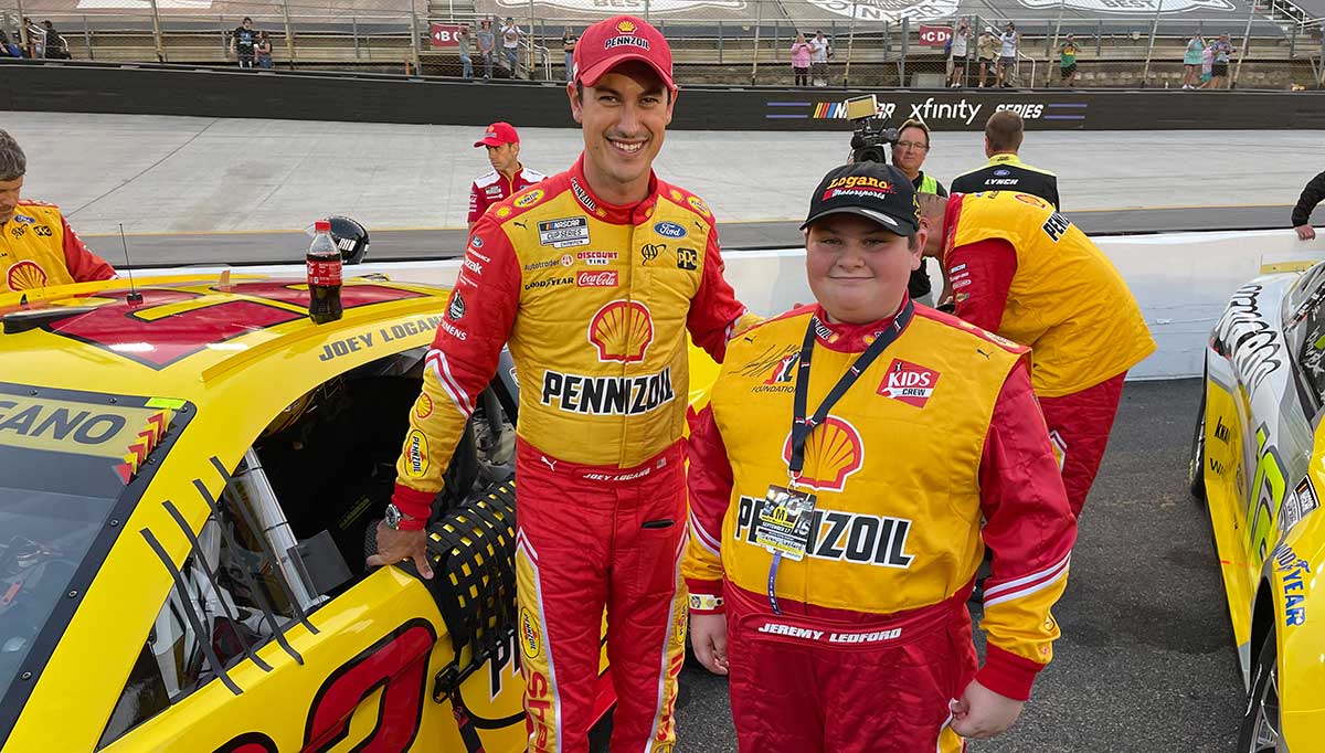 Joey-Logano-and-Jeremy NASCAR driver Joey Logano with Jermey