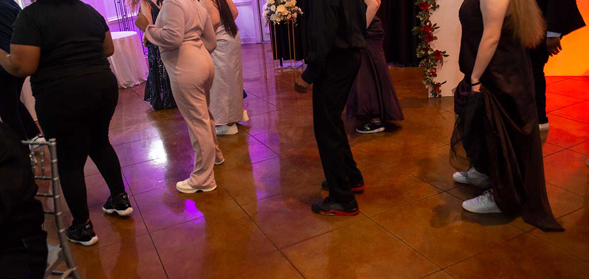 Sneaker_Ball1 Youth and staff on the dance floor in their dress sneakers