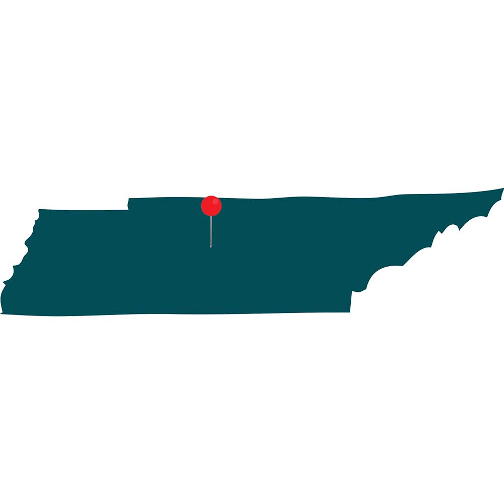 middle-tenn state of Tennessee graphic focusing on Middle Tennessee