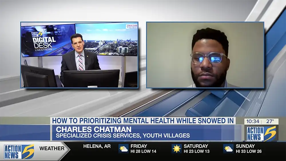 Charles-Chatman-Specialized-Crisis-Services-WMC-TV-Channel-5 Youth Villages Specialized Crisis Service staff, Charles Chatman speaking on Channel 5 News