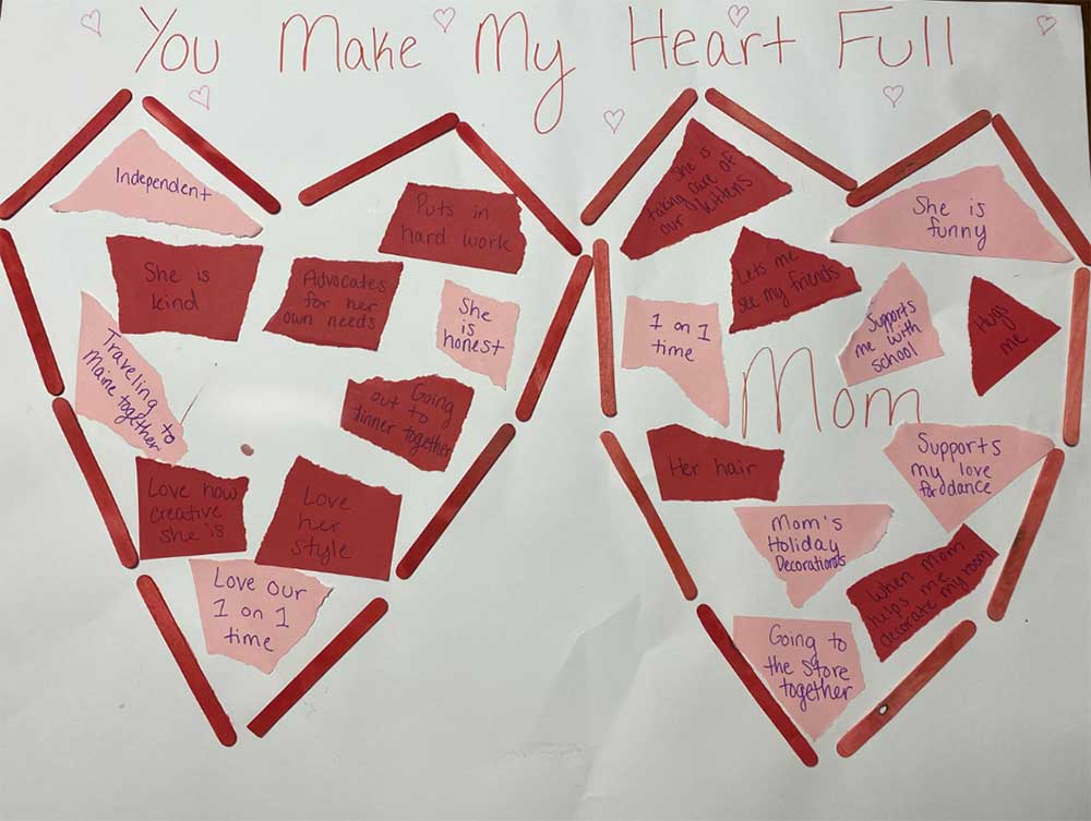 Heart-Activity-Photo handmade artwork of a heart from a young person