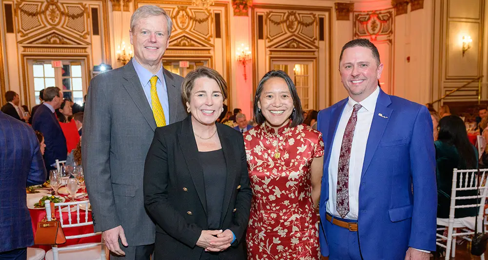 Former Massachusetts Governor Charlie Baker, Governor Maura Healey, Yvonne Hao, Matt Stone Former Massachusetts Governor Charlie Baker, Governor Maura Healey, Yvonne Hao, Matt Stone
