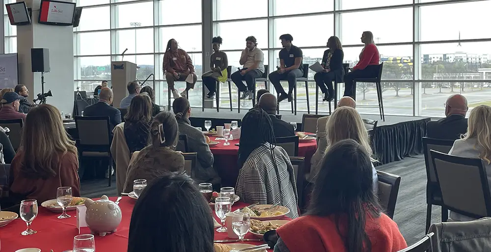 MTN_LifeSet_Luncheon_Panel LifeSet participants in Middle Tennessee sit on panel to discuss foster care lived experience