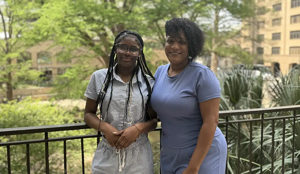 Intercept participant, Amiyah, with her mother