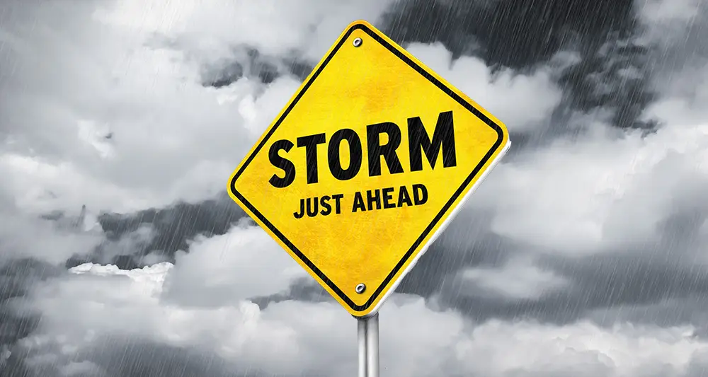 Yv25-Weather Anxiety Storm just ahead sign