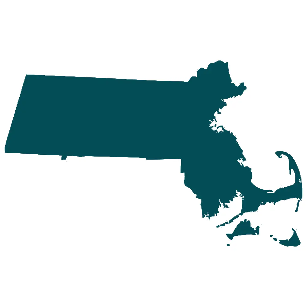massachusetts-locations state of Massachusetts graphic