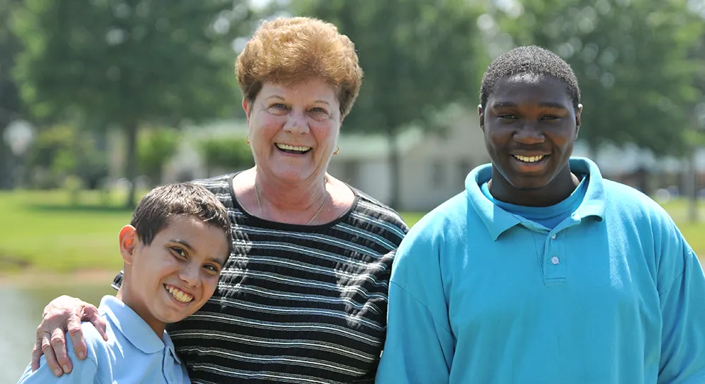 Sister_Barbara_Spencer Sister Barbara Spencer with youth